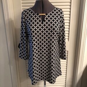Charter Club Geometric Pattern Tunic Top  Size L
